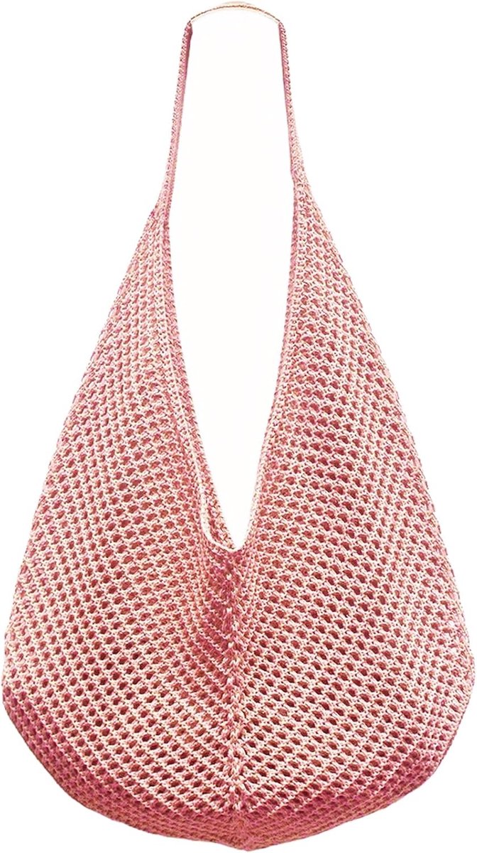 Knitted Shopping Bag, Soft Crochet Bag, Spacious Summer Tote and Beach Bag, Handmade Crochet Bag and Boho Beach Bag - ShopVlot