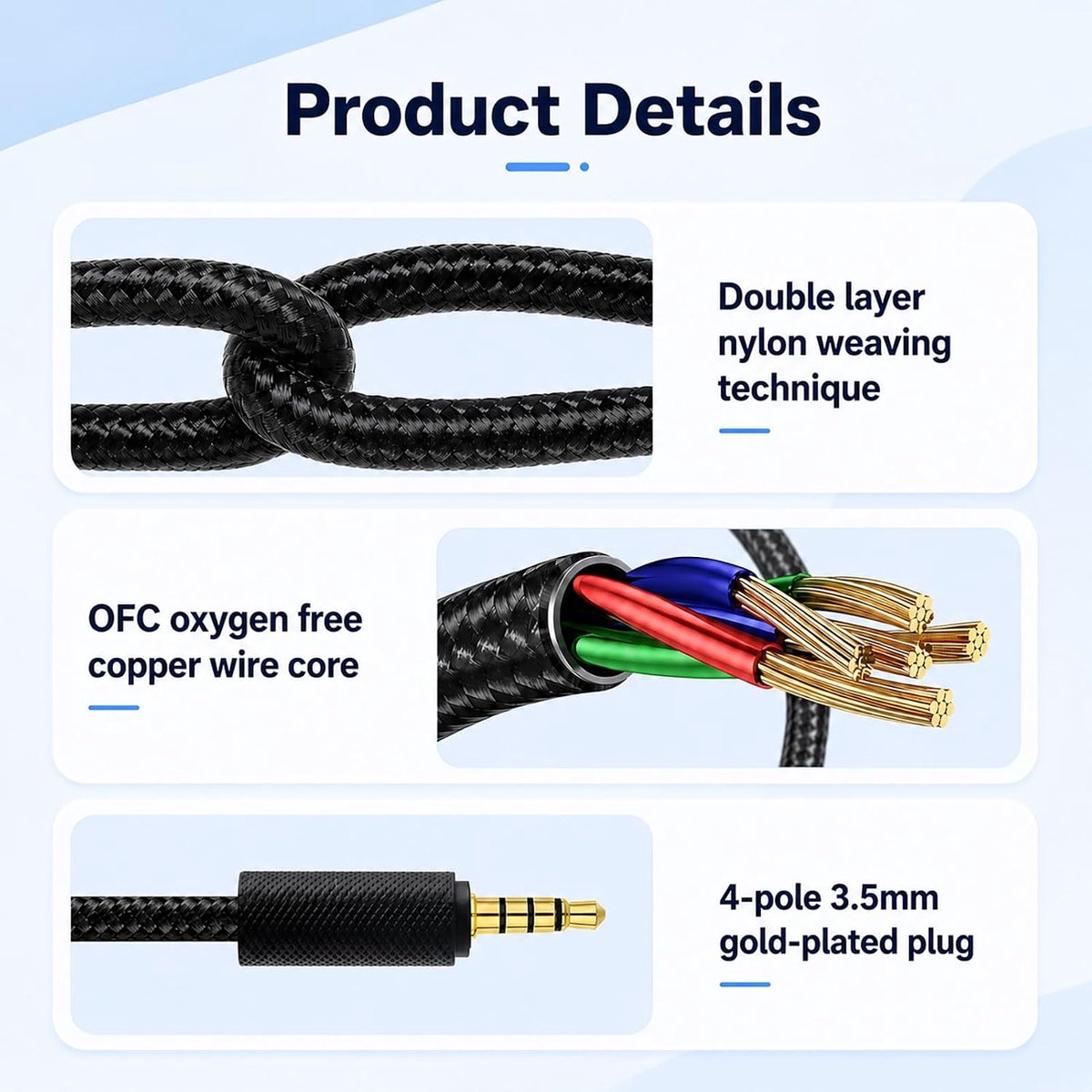 Vervangende kabel voor hoofdtelefoon, compatibel met Logitech G Pro G PRO X G433 G233 3,5 mm jack, audio-verlengkabel - ShopVlot