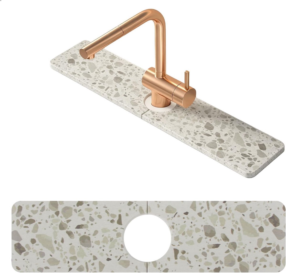 Kitchen Sink Mat Absorbent Patio Sink Mat - Quick absorption, non-slip, elegant terrazzo design for washbasins and - ShopVlot