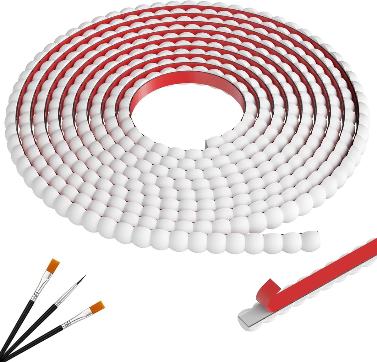 Adhesive Pearl Moulding 15 mm x 3.05 m White PVC Stucco Moulding for Wall, Ceiling, Mirror Frame, Door Frames and - ShopVlot