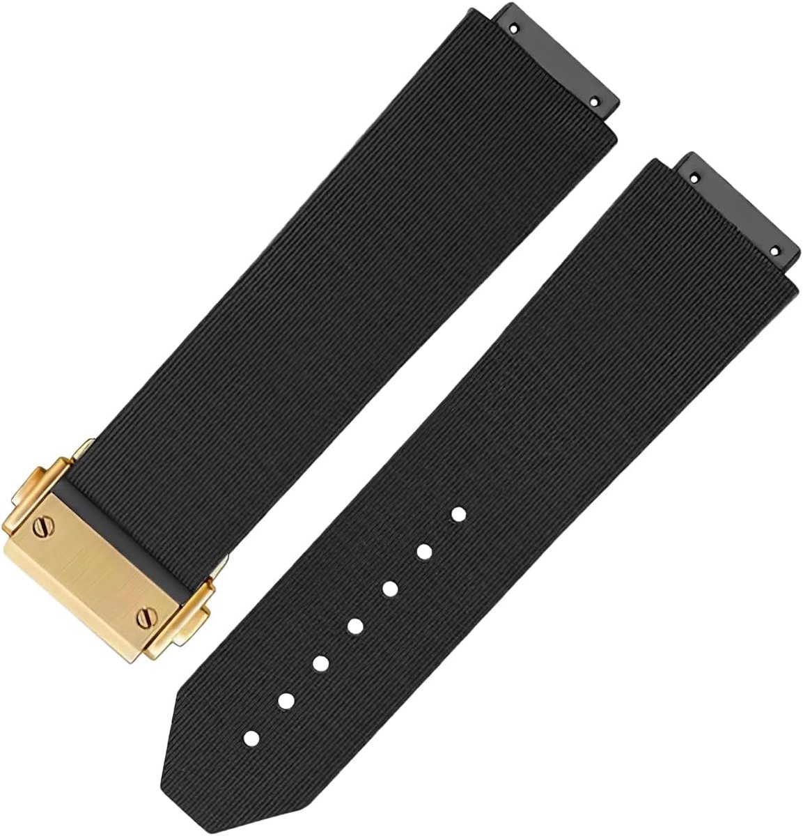 Horlogebandje voor Hublot Big Bang RUBBER BAND STRAP horlogeband 25 * 19MM (zwart & goud) - ShopVlot