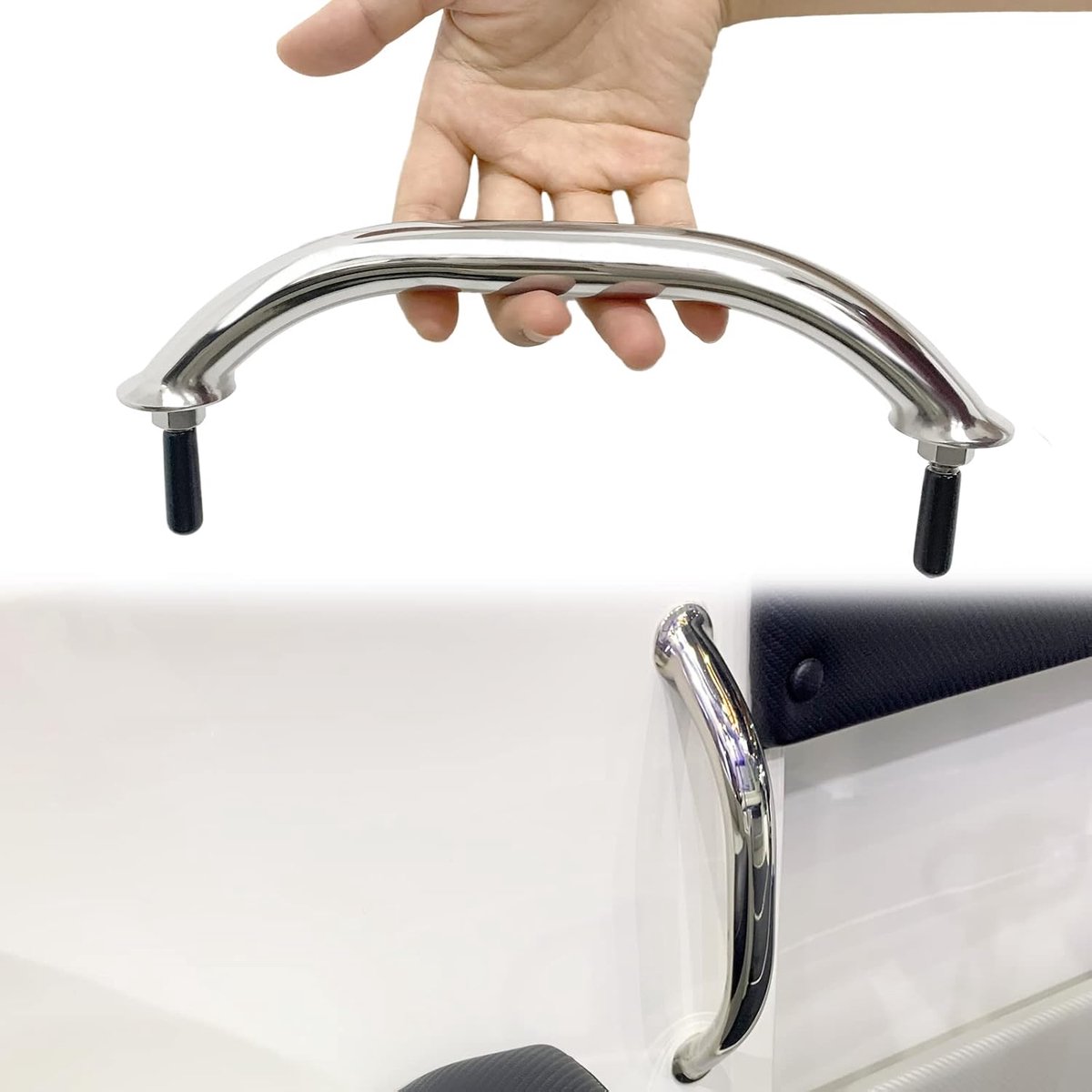 TuoP 8 Inch Stainless Steel Handle Handle Handrail Grip, Boat Marine Hardware for Multifunction, Mirror Polished with - ShopVlot