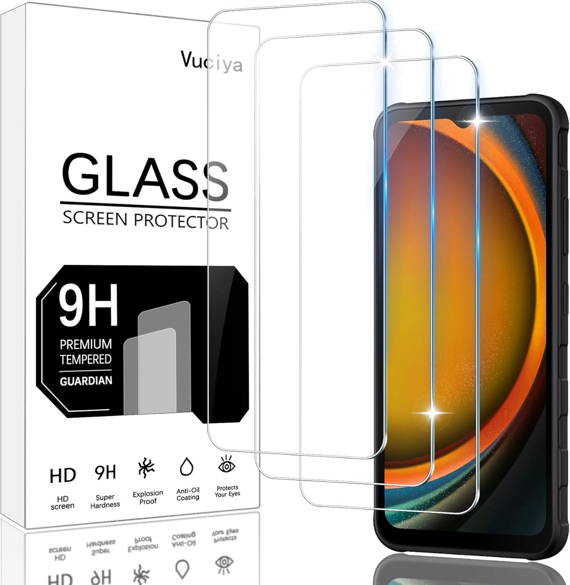 3 Pack Tempered Glass Compatible with Galaxy XCover7/XCover7 Pro Hardness 9H Scratch-Resistant Bubble-Free - ShopVlot