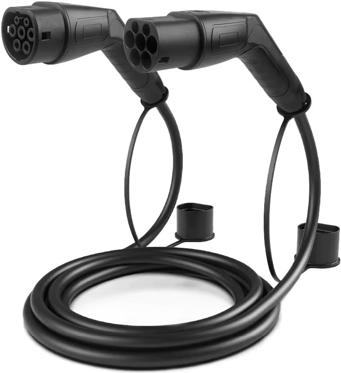 ST-250 Charging Cable Type 2, 3.7 kW, 1-phase 16A, 7.5 m, Black, Solid TPU Cable with Anti-slip Handle, TÜV Certified - ShopVlot