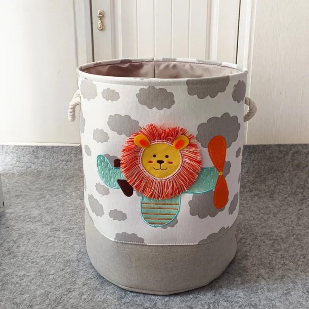 Laundry Basket for Children's Room, 35 x 38 cm Large Basket, 46 Litres, Foldable Baby Laundry Basket with Handles - ShopVlot