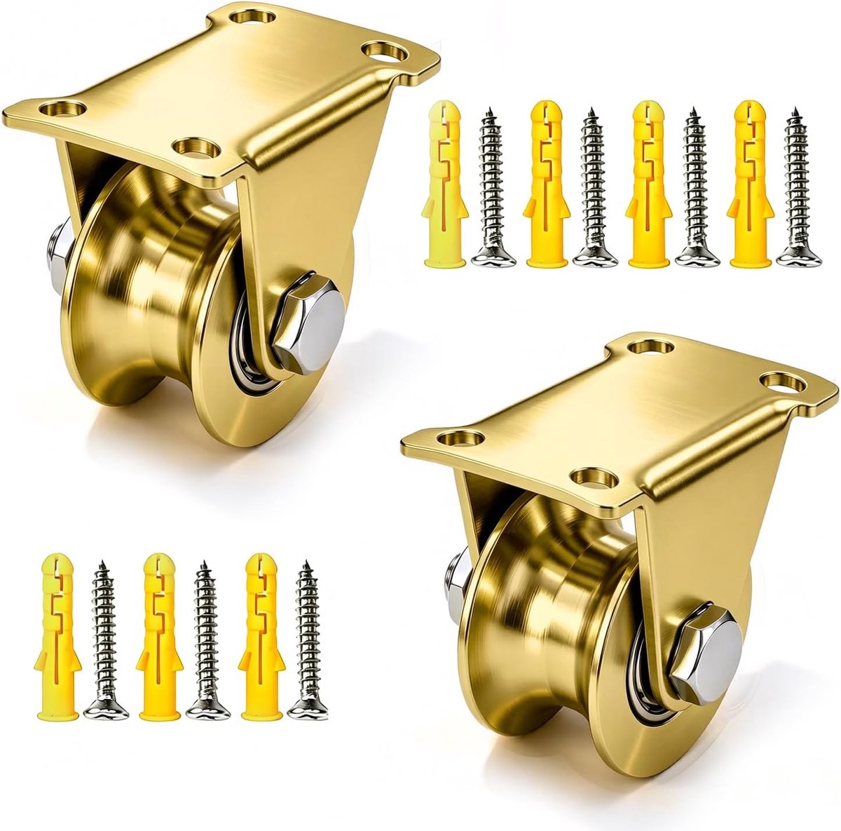 2 stuks katrol stalen kabel, U-groef kabelrollen, zware wielen (U-stalen kabelrollen) - ShopVlot