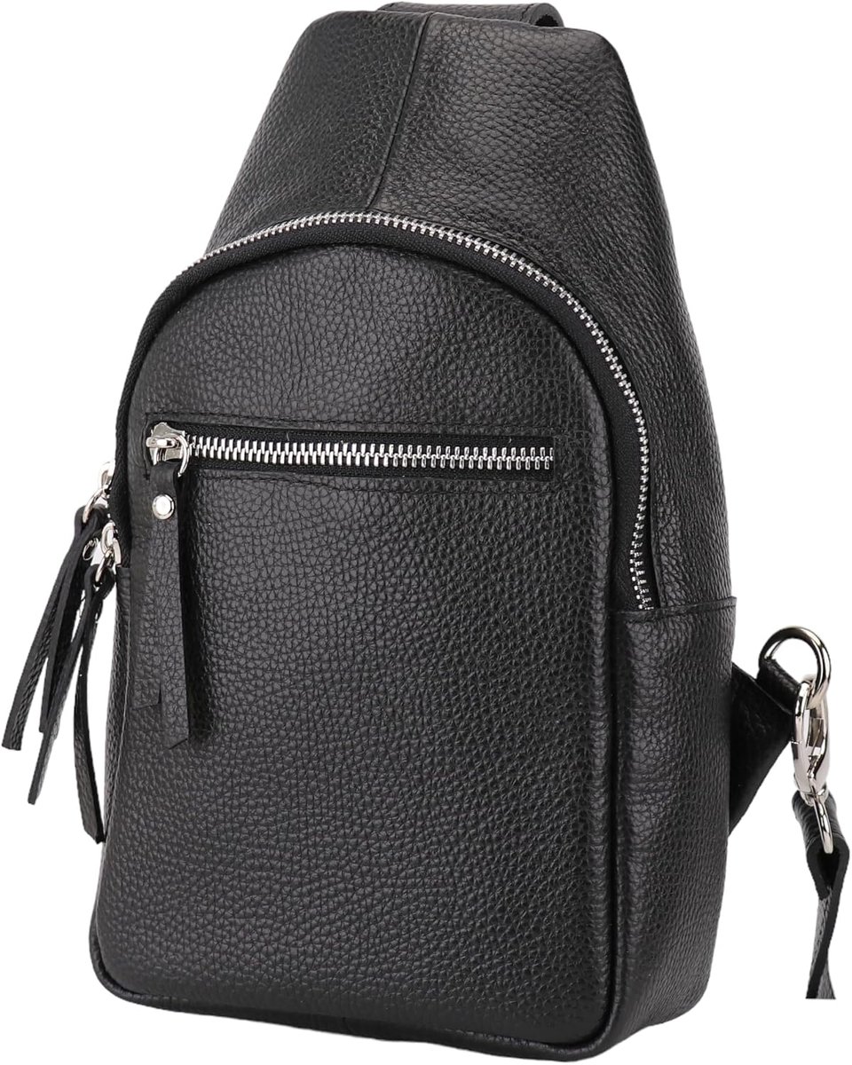 SH Leder Taylor G662 Women's Genuine Leather Chest Bag for Festivals Travel Medium Waist Bag Crossbody Bag Adjustable - ShopVlot