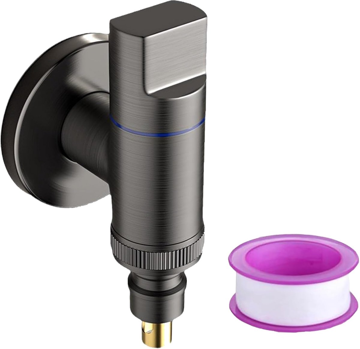 Faucet Washing Machine WISIRENT, 1/2 and 3/4 Black Water Stop, Quick Opening Angle Valve for Washing Machine - ShopVlot