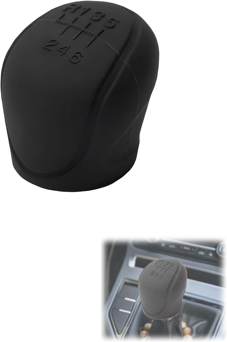 Universal Car Shift Knob Cover Shift Knob Cover Silicone Universal Black 6 Speed - ShopVlot