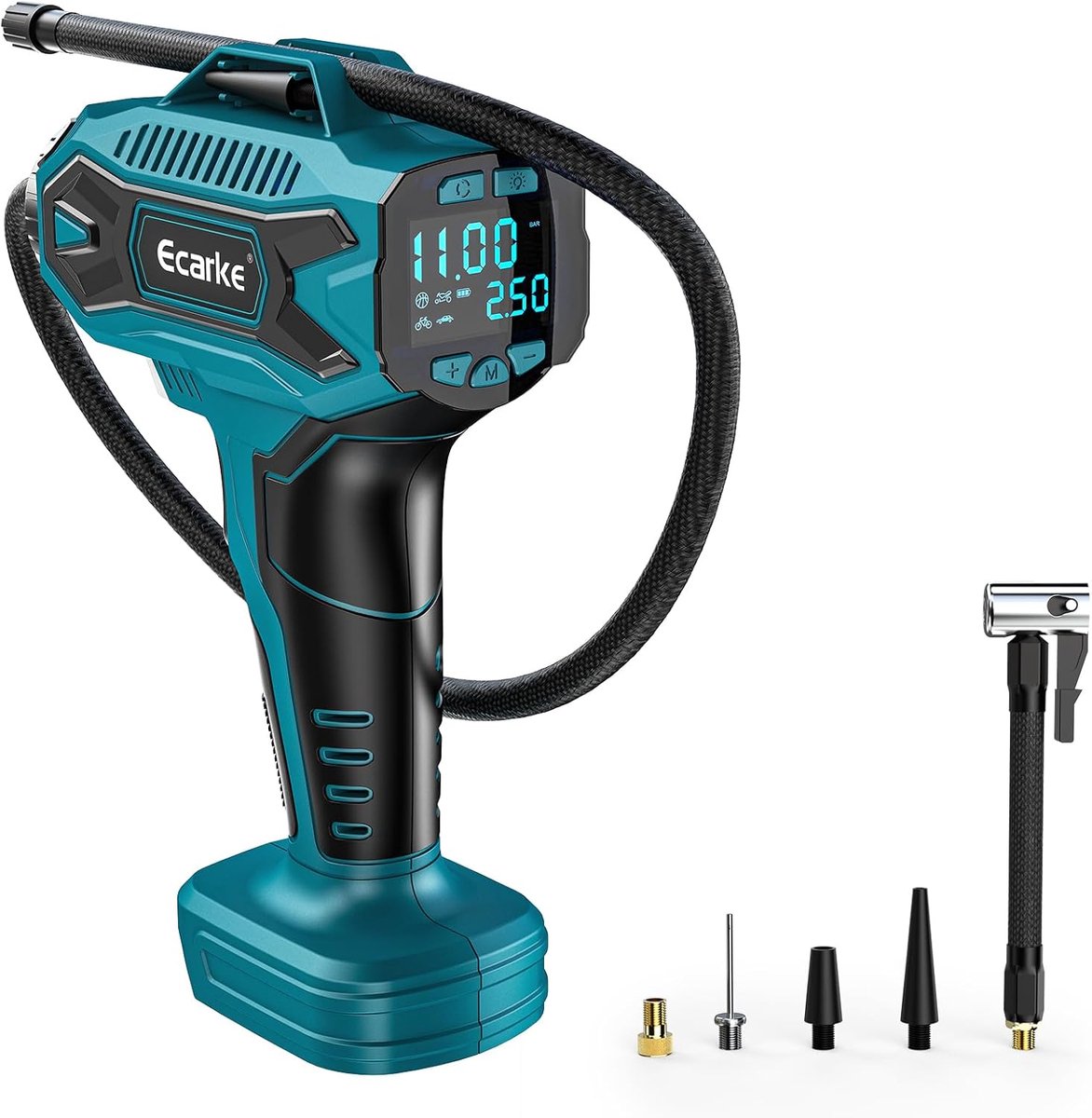 Ecarke Wireless Tire Inflator: Air Compressor for Ma-kita 18V Battery, Max 11 Bar (160 PSI) - ShopVlot