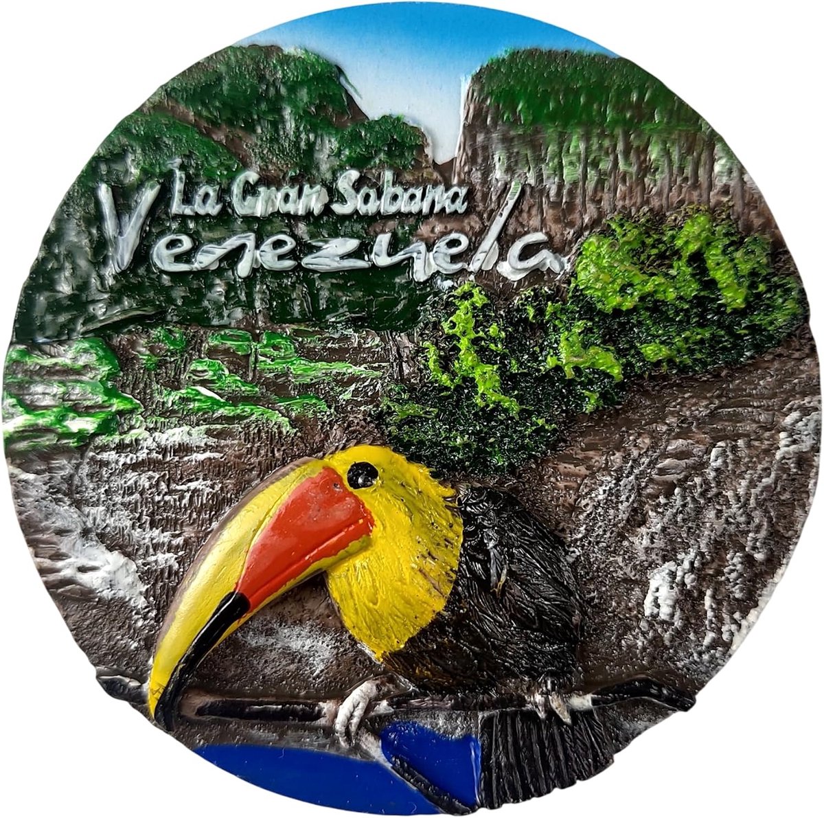3D-magneet Venezuela La Gran Sabana - Tucano en Tepui - decoratie voor koelkast - verzamelobject - ShopVlot