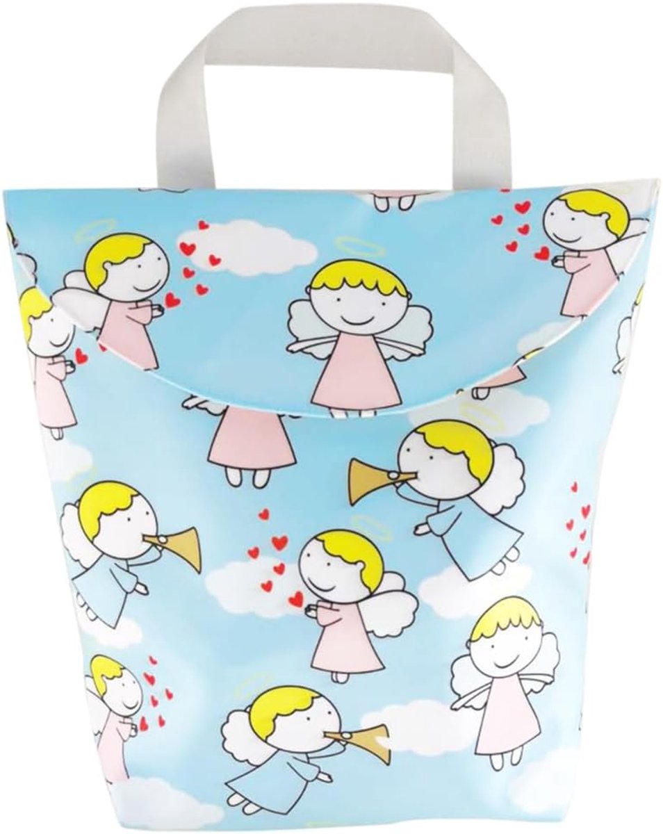 Waterdichte tas kleuterschool 27x28x23 cm - herbruikbaar - met draaggreep - ideaal voor luiers - ShopVlot
