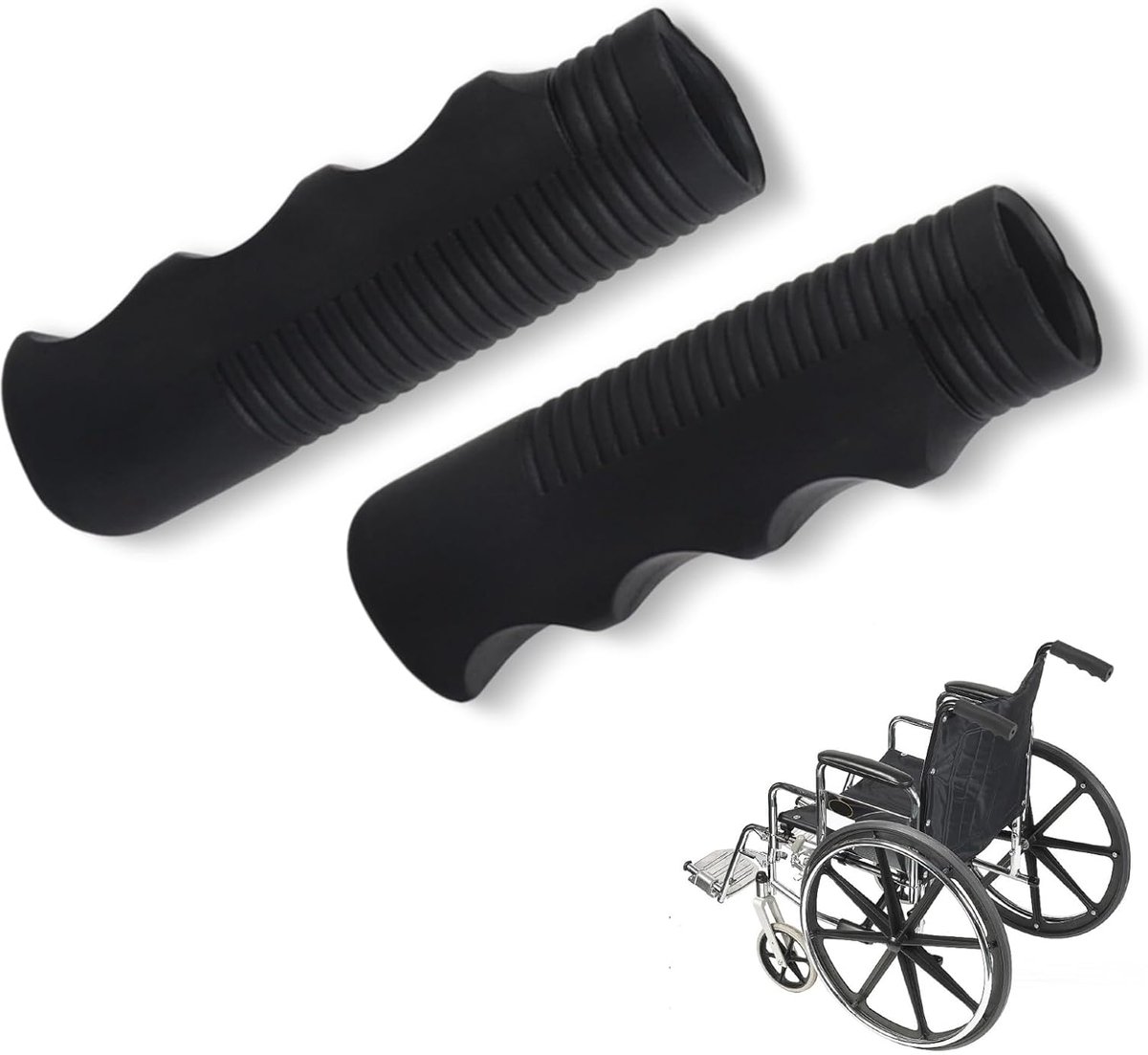 Rolstoelhandgrepen 2pcs - rubber - ergonomisch ontwerp - voorkomt slippen - ShopVlot