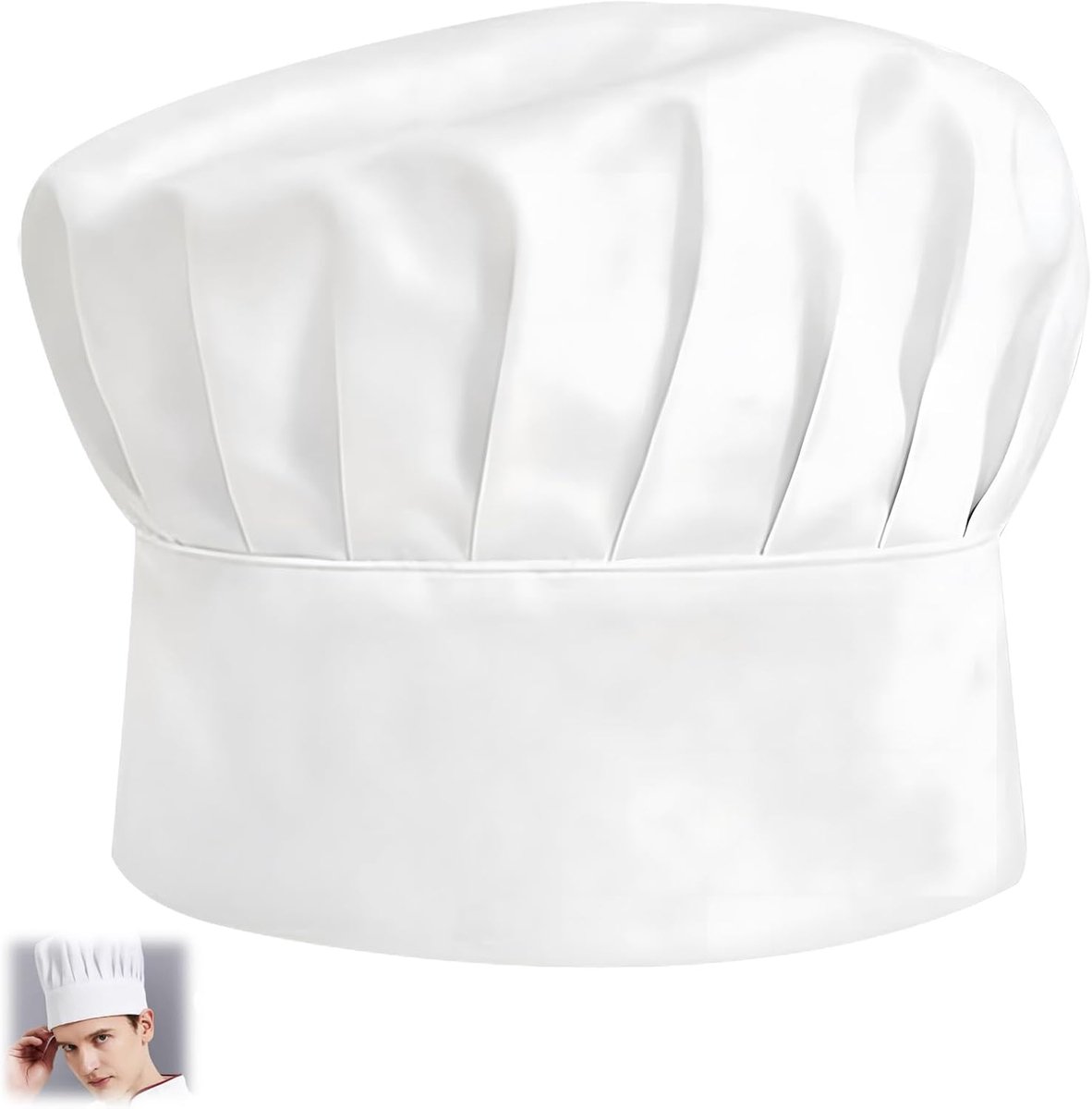 Koksbuis unisex - witte katoen - verstelbare elastiek - ideaal voor koken - ShopVlot