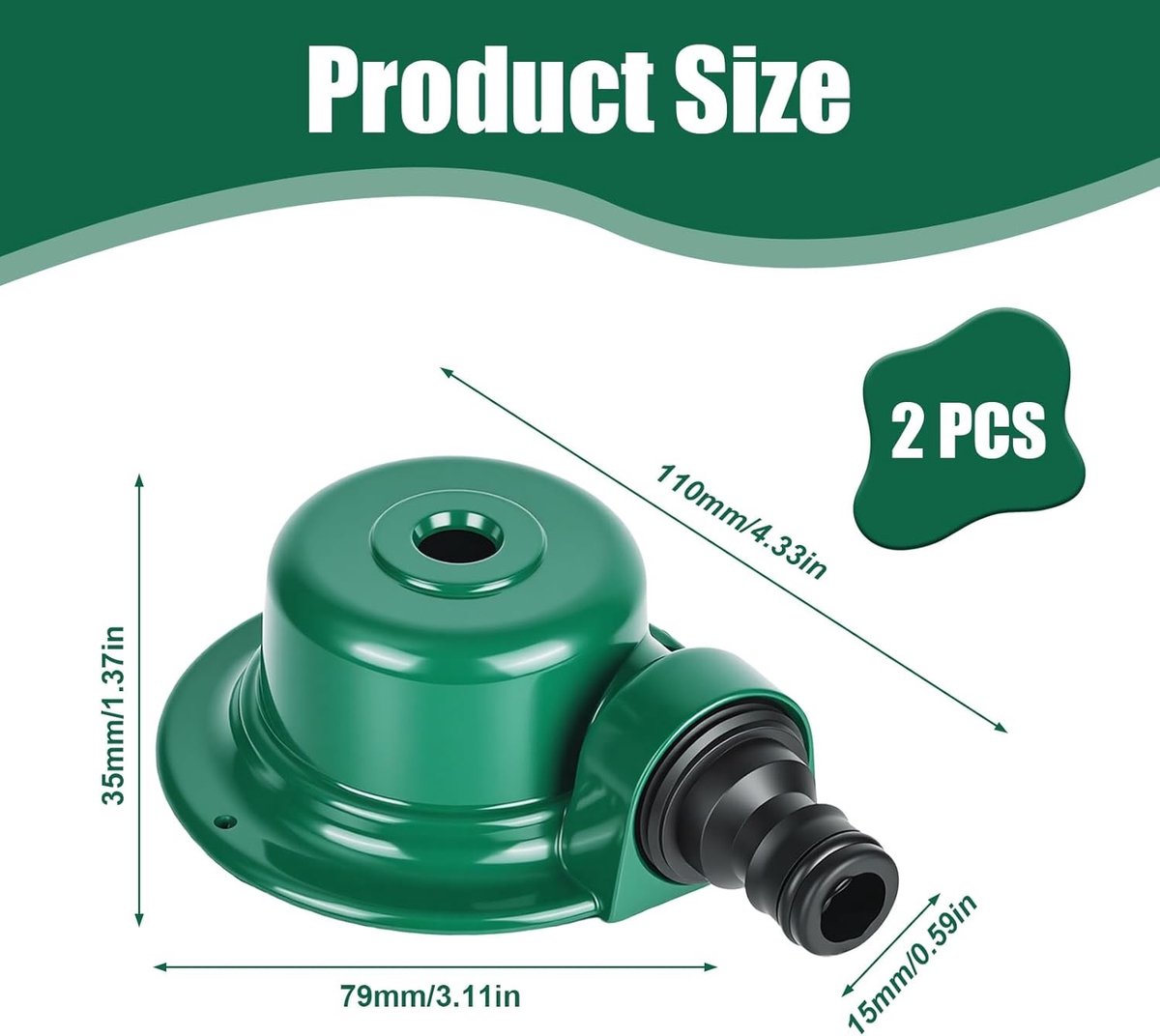 Gazonsproeiers - Metaal - 2 stuks - Zinklegering - Voor Gazon en Tuin