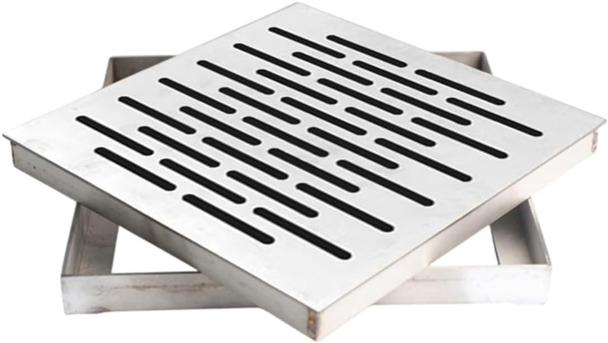 Vloergootafdekking 300 x 300 mm - RVS - Vierkant - Snelle waterafvoer - ShopVlot