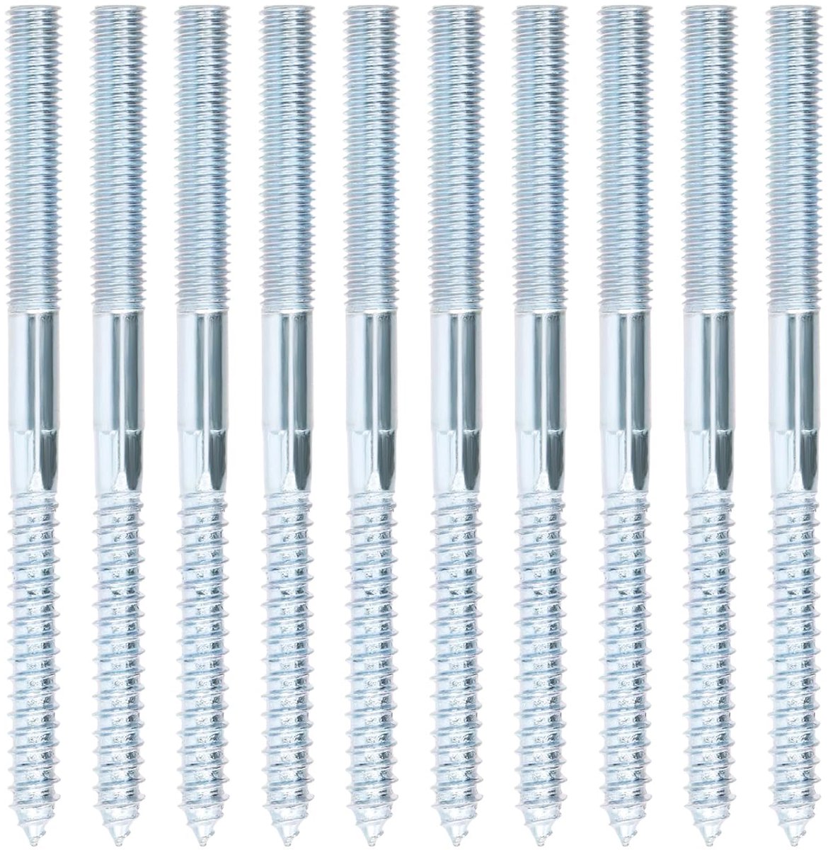 Schroeven met dubbele schroefdraad M10 x 140 mm - verzinkt - zelftappend - ideaal voor meubelmontage - ShopVlot