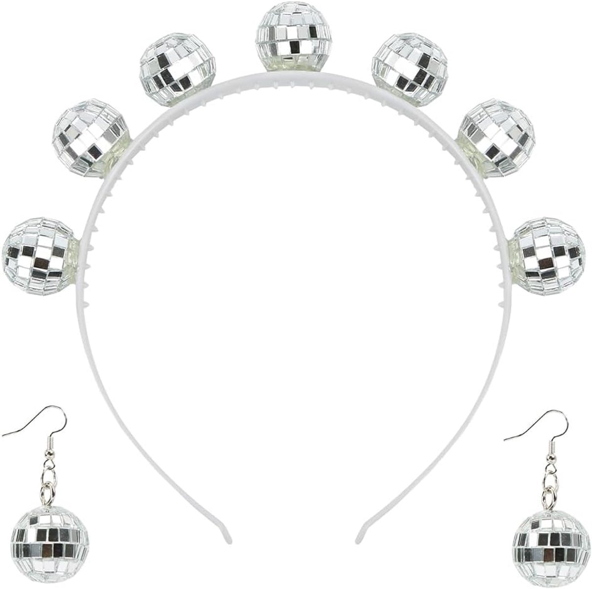 Haarband Disco Ballen - Accessoire voor 70 80 90 Disco Kostuum - Feestelijk en Opvallend - Perfect voor Themafeesten - ShopVlot