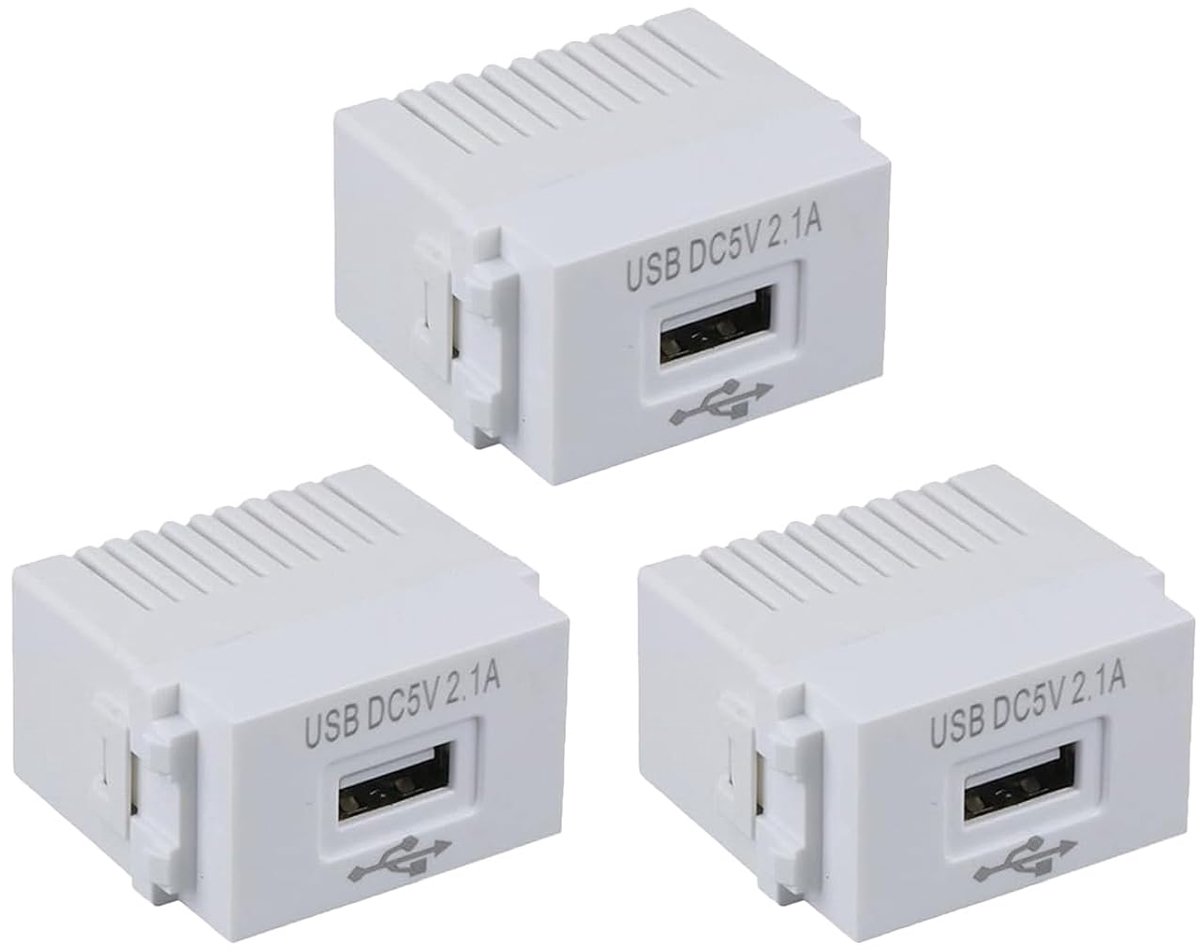 USB power module 3 stuks - 220 V naar 5 V transformator - 2.1 A USB oplaadpoort - snel en efficiënt opladen - ShopVlot