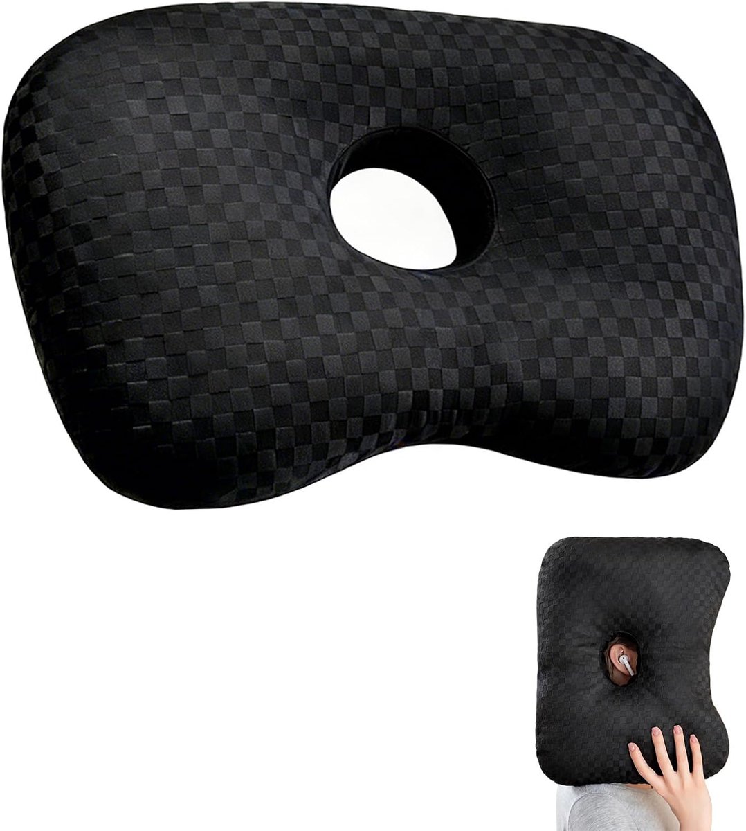 Oorkussen voor het piercen van oor gaten - Donut kussen met polyester vulling - Zijslaap-geoptimaliseerd - ShopVlot