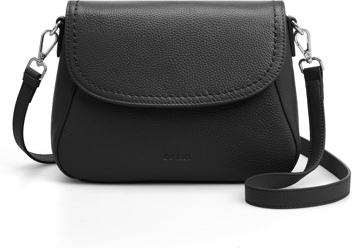 befen Geniune Women's Leather Saddle Bag Crossbody Bags with RFID Blocking, Small Flap, Crossbody Wallet, Hanging Bags - ShopVlot