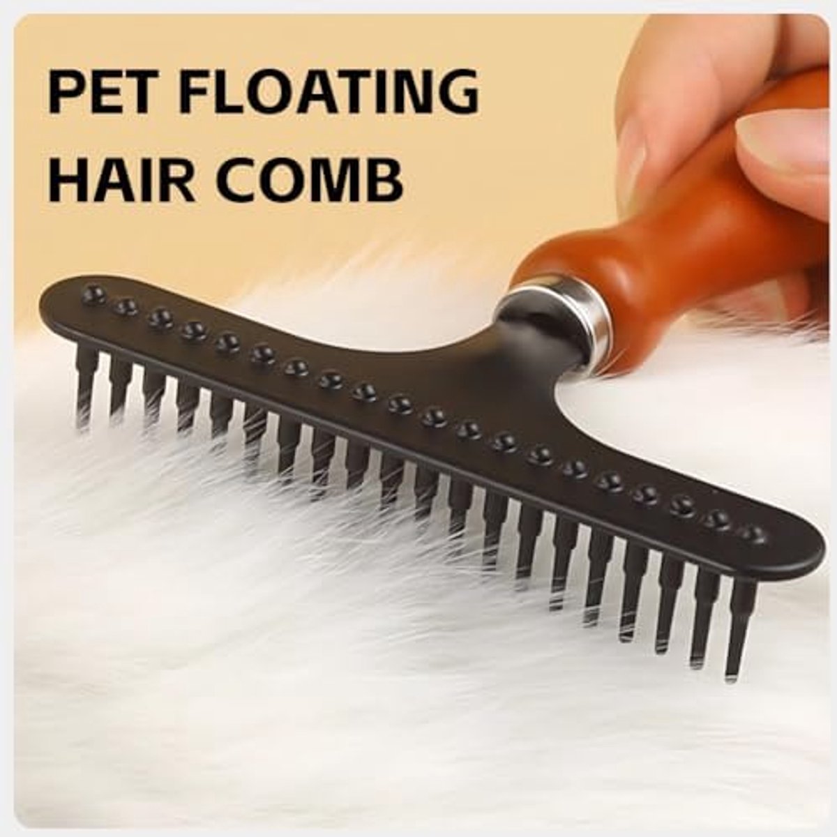 Carpet Rake, Portable Stainless Steel Hand Carpet Rake Cleaning Grooming Hair Groomer Back Rake for Beauty Salon - ShopVlot