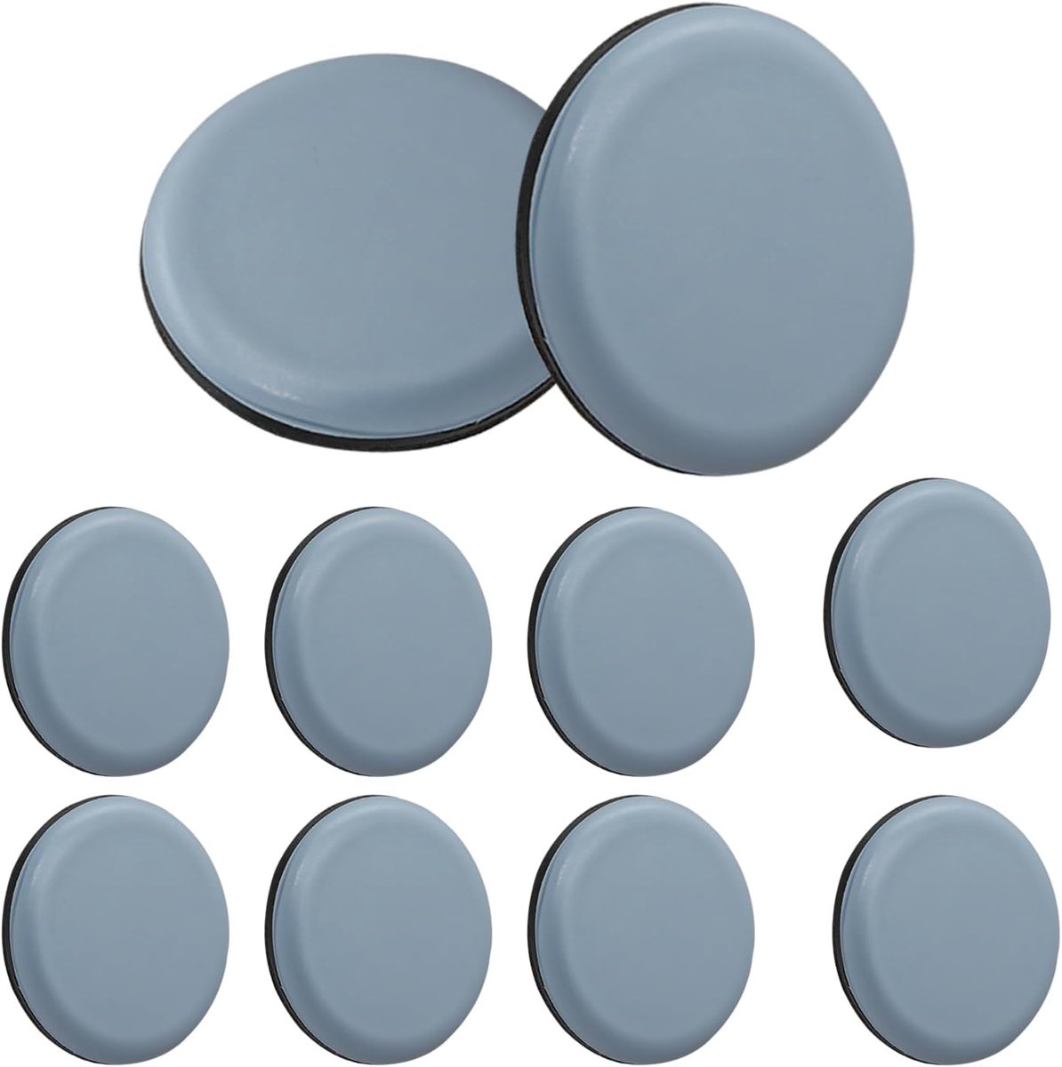 Set of 10 Furniture and Chair Glides, Self-Adhesive, Glides for Heavy Furniture Carpets, Sliding Surface PTFE (Round - ShopVlot