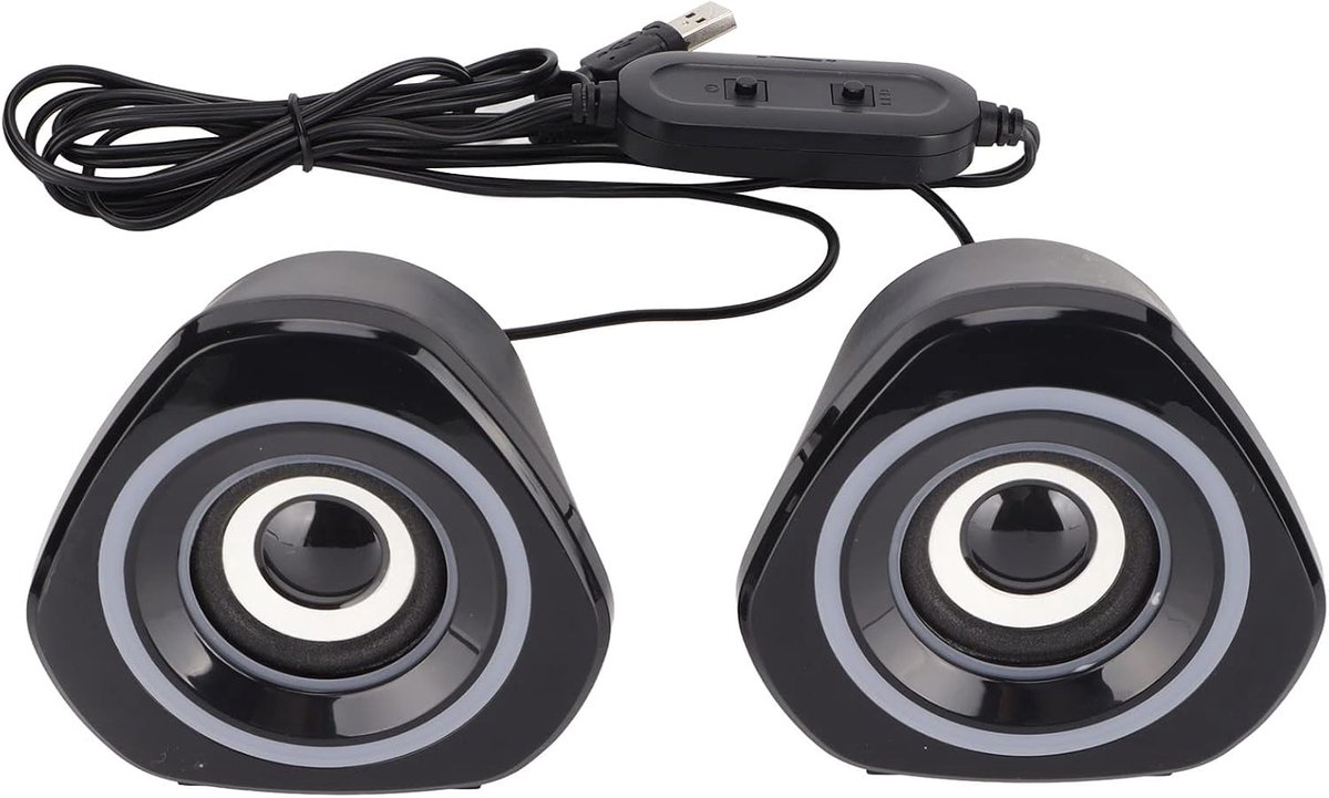 Desktop Speaker USB Powered Heavy Duty Subwoofer Mini LED Speaker with Clear Sound for Computer Laptop Gaming PC ABS - ShopVlot