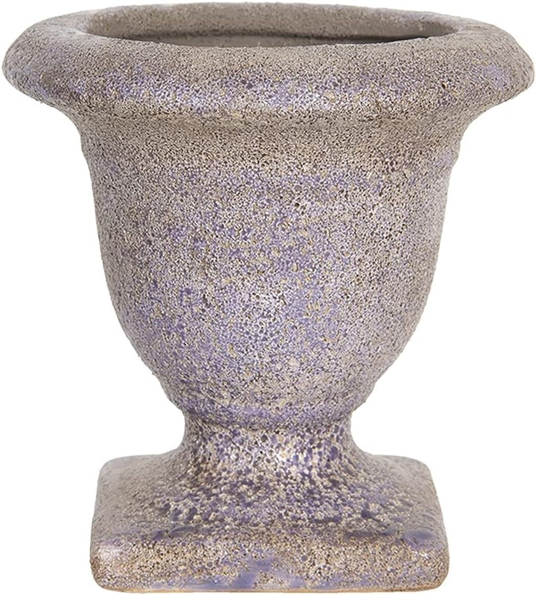 Clayre & Eef Flowerpot Indoor Ø 12 * 12 cm Purple Ceramic Plant Pot Plant Pot - ShopVlot