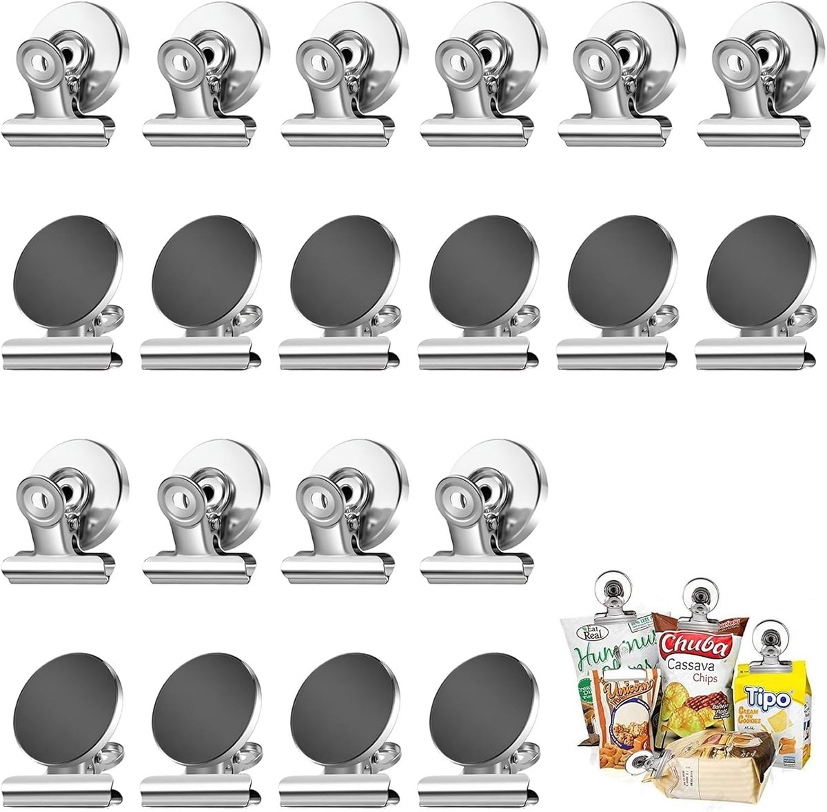 Magnetische Clips 31 mm - Hoogwaardige metaal - Sterke magneten - Ideaal voor foto's en documenten - ShopVlot