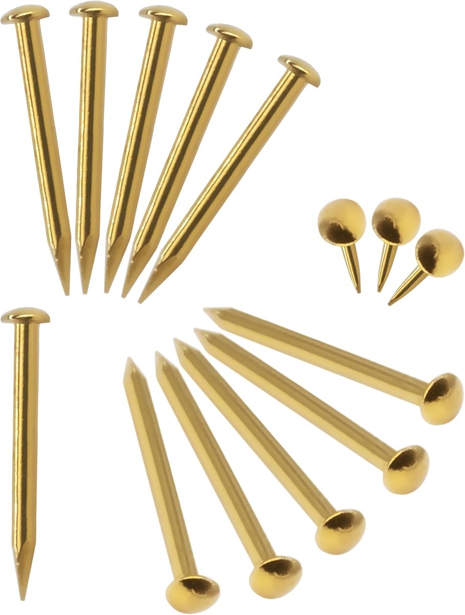 Decoratieve spijkers 12 x 2 mm - messing goudkleurig - roestvrij en stabiel - ideaal voor meubels - ShopVlot