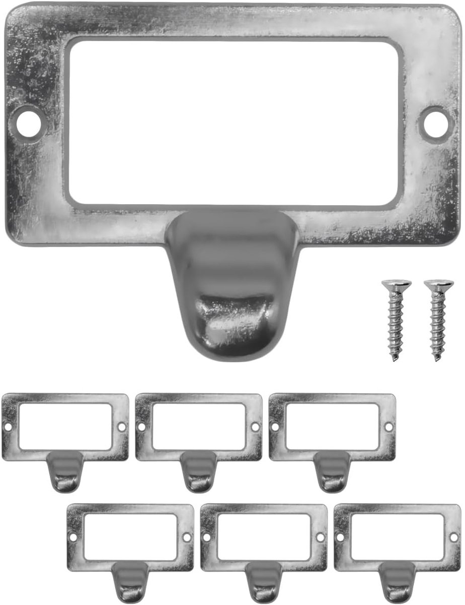 Labelvensters 57 x 30 mm - zilver - met handvat - ideaal voor lade-indeling - ShopVlot