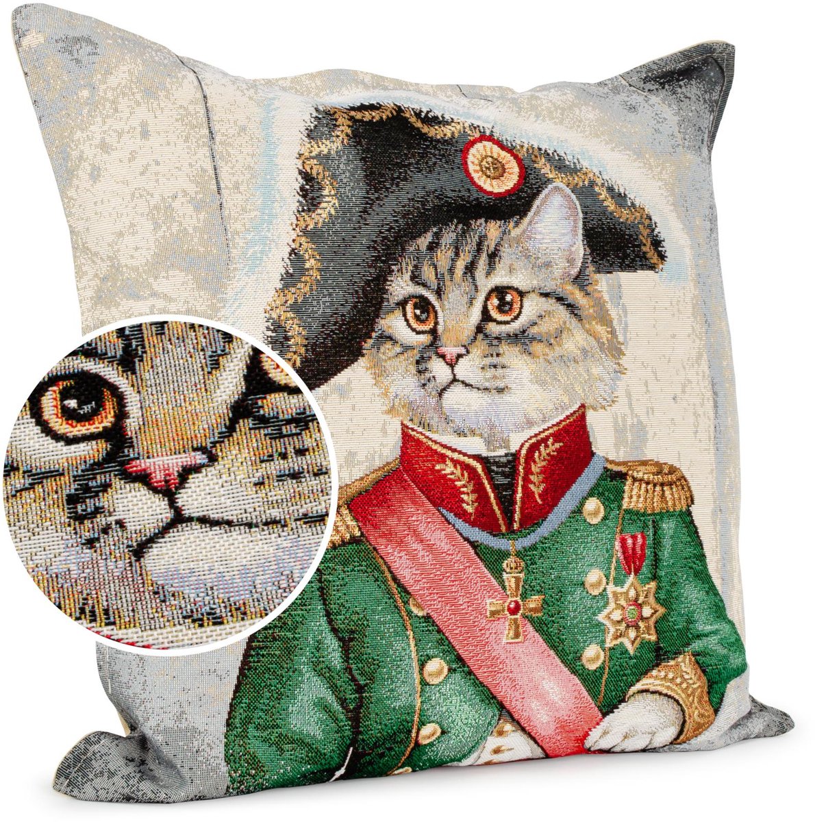 ANRO Sierkussen Napoleon 45x45cm – Jacquard Gobelin Inclusief Vulling Bank Woonkamer Decoratief
