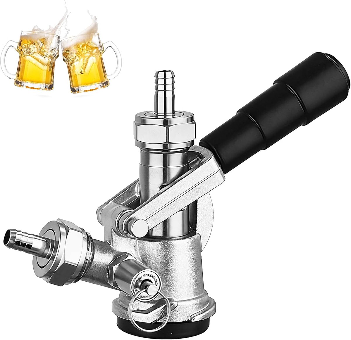 Biertap Type D voor vat - Kegkoppeling G5/8 - RVS 304 - Veiligheidsklep voor perfecte tapervaring - ShopVlot
