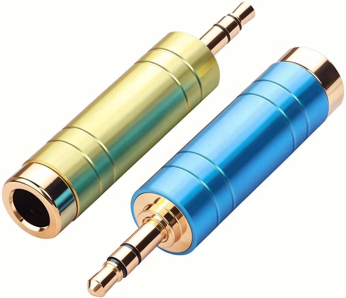 Audio adapter 1/4 naar 3.5mm - goudkleurige aansluiting - universele compatibiliteit - ShopVlot