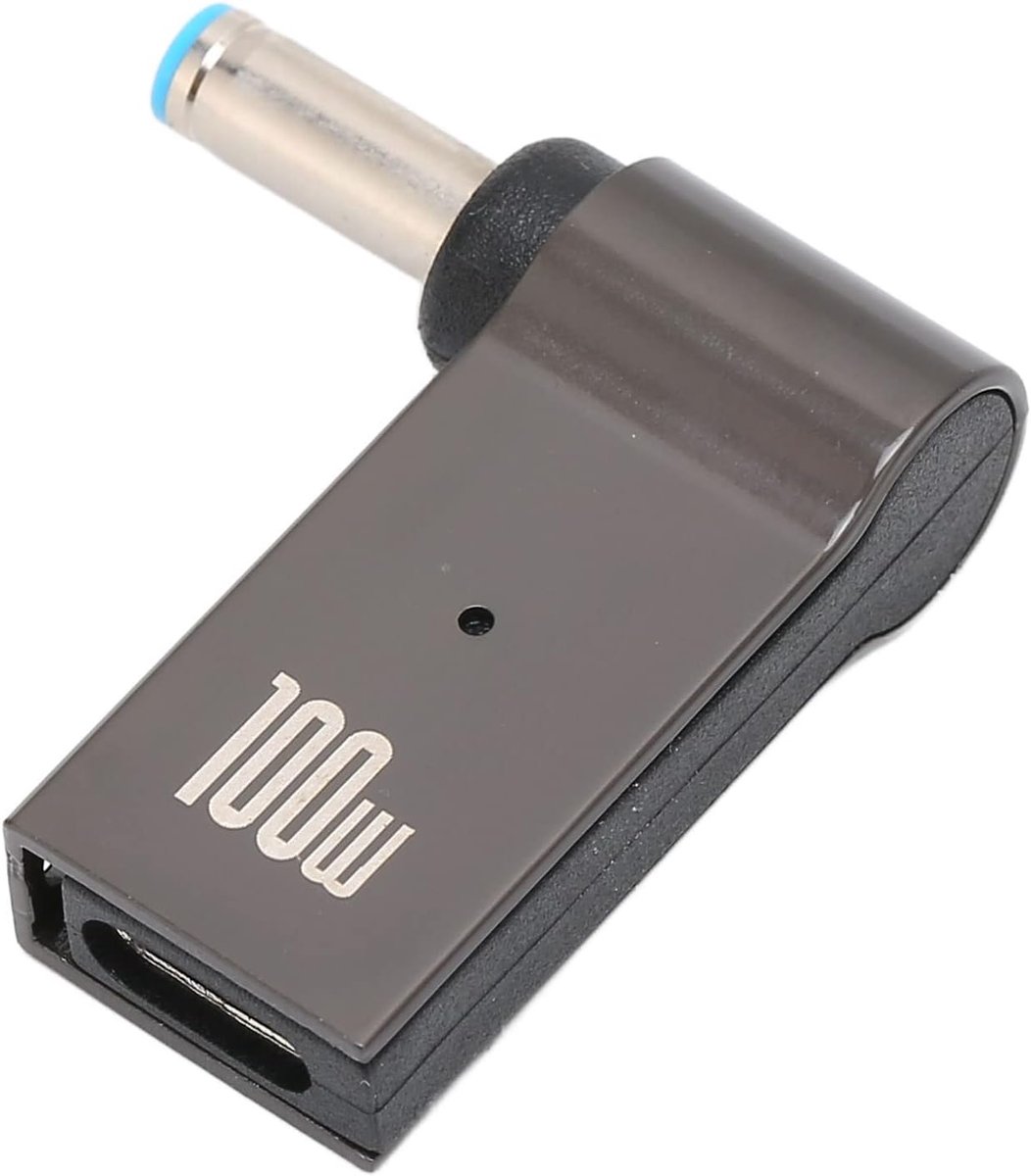 Laptop oplader adapter 100W PD - USB C naar DC 4.5 x 3.0mm - Aluminium behuizing - Snelle oplading - ShopVlot