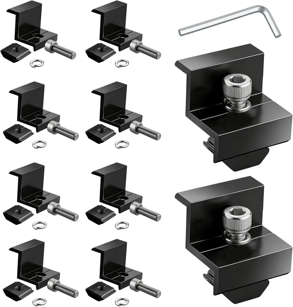 Solar Panel Klemmen 10 Stuks - 35mm Aluminium - Corrosiebestendig - Geschikt voor Daken en Motorhomes - ShopVlot