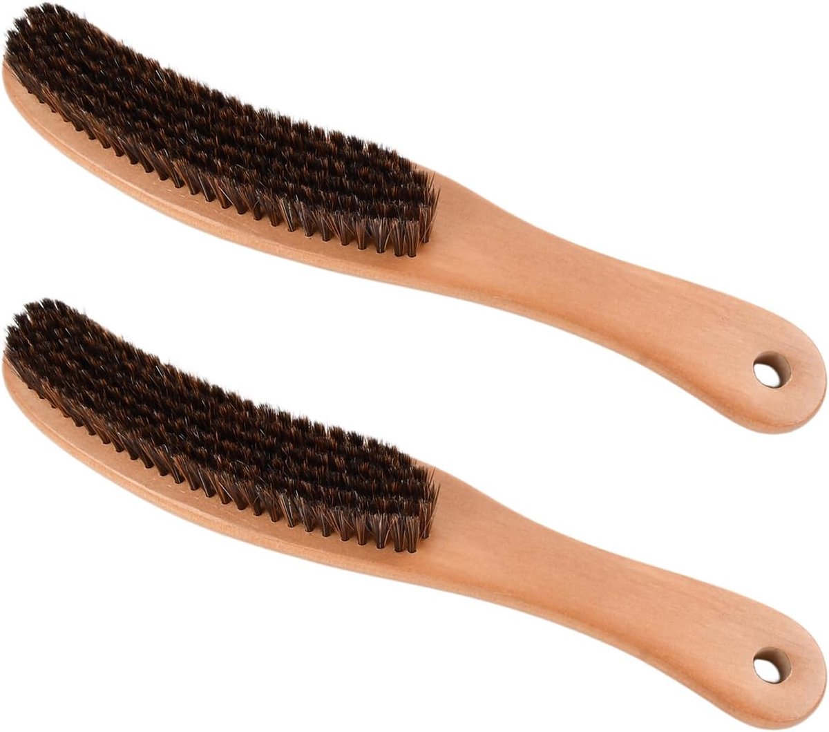 Kledingborstel set van 2 - Houten borstel met zachte haren - Voor kleding en meubels - Verwijdert pluis en haren - ShopVlot