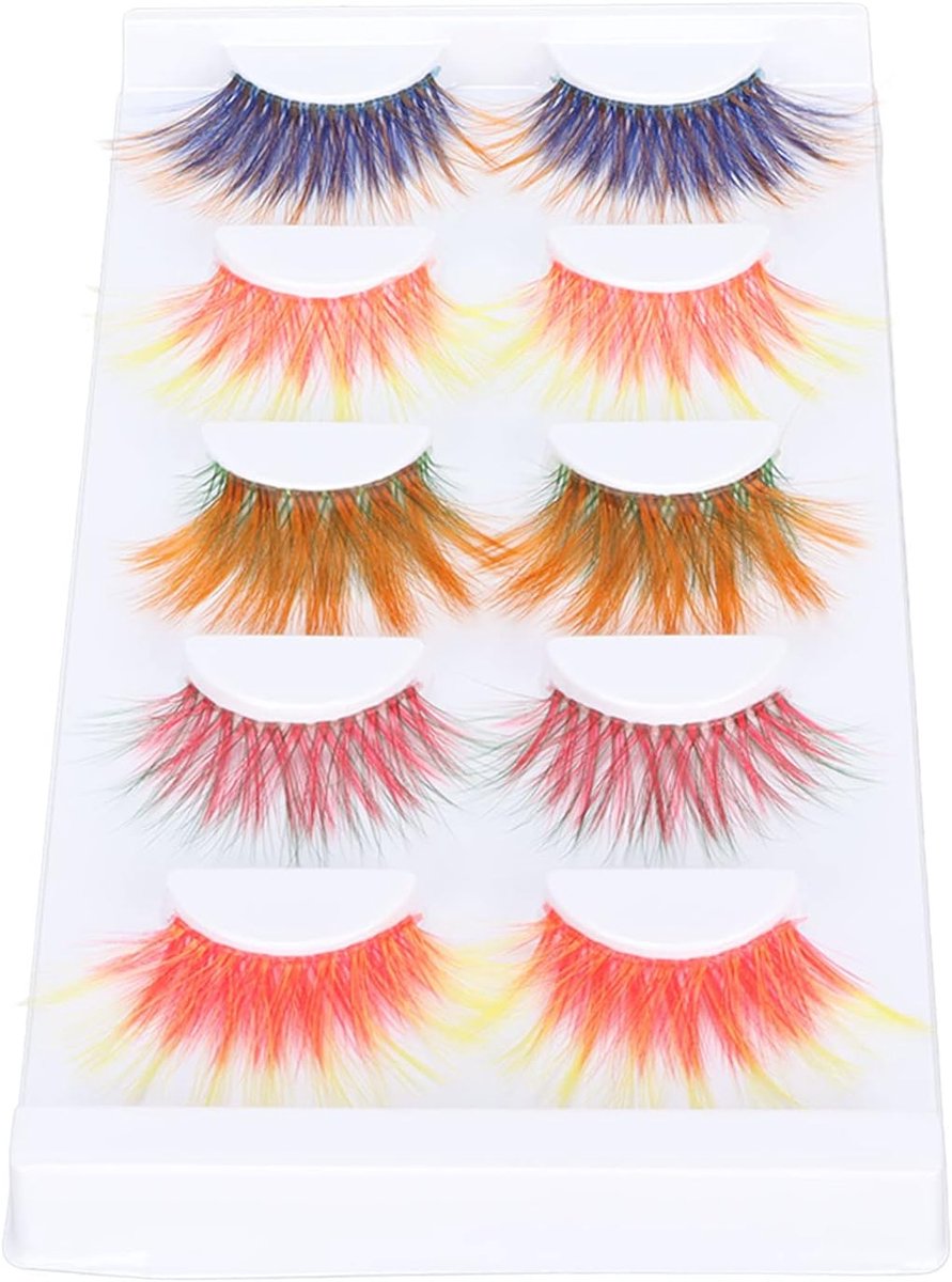 Kleurige Wimpers - Dun Dikke Kleurrijke Valse Wimpers - Natuurlijke Look - Perfect voor Halloween - ShopVlot
