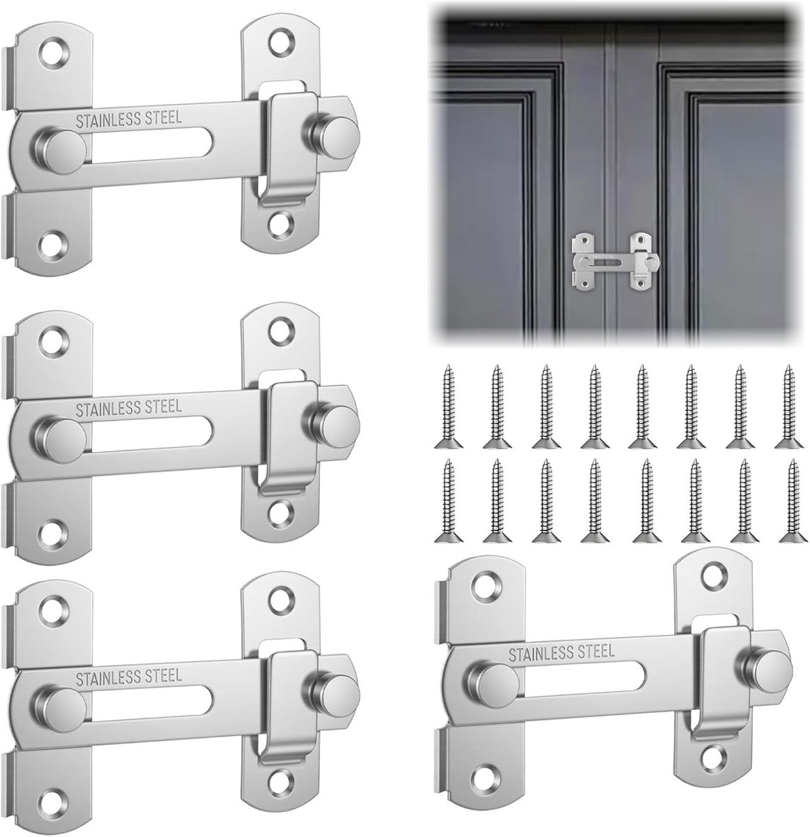 Deurbeugel 100mm - RVS Flip Latch - Robuust en Corrosiebestendig - Ideaal voor Binnen en Buiten - ShopVlot