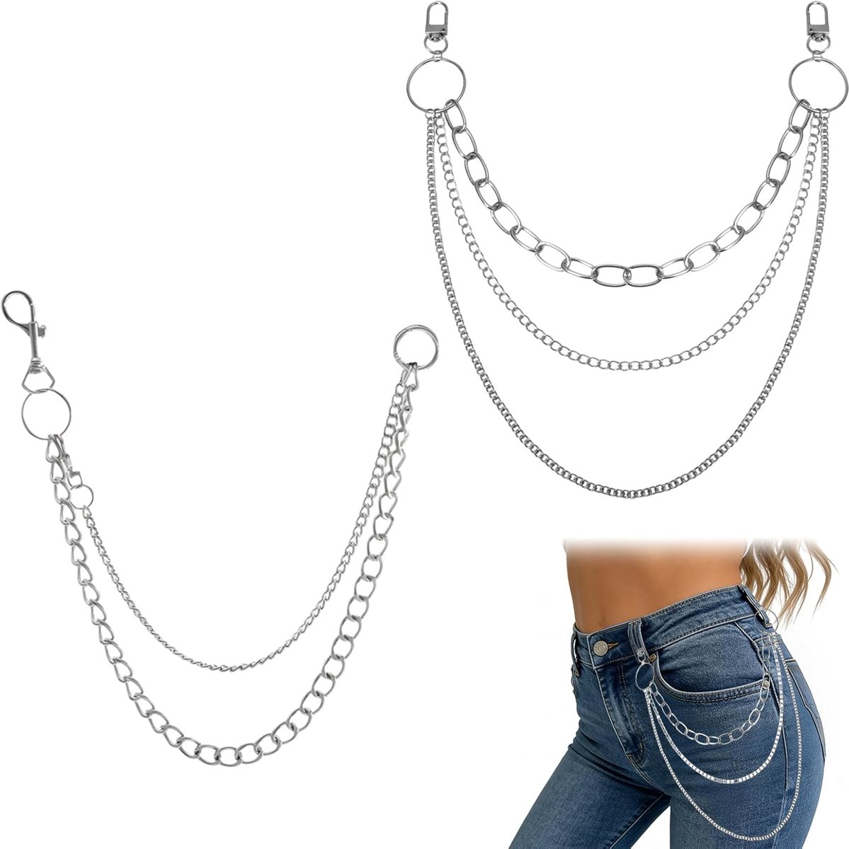 Pants Chain - Zwart - Met skelet elementen - Statement voor alternatieve stijlen - ShopVlot