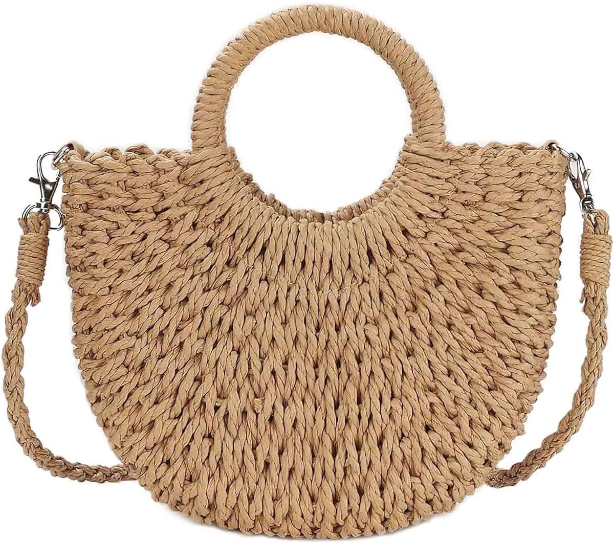 Schoudertassen voor dames - Rieten zomertas - Multicolor - Perfect voor het strand - ShopVlot
