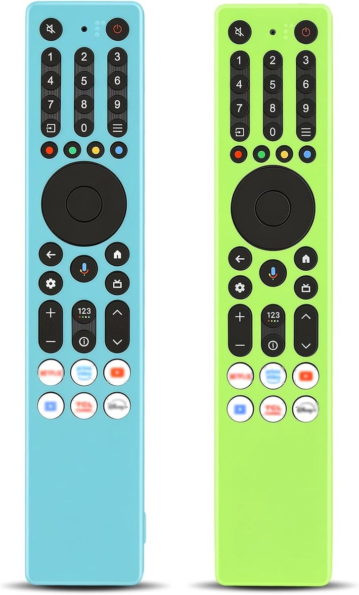 Siliconen beschermhoes afstandsbediening - vervangset 2 stuks - lichtblauw & groen - optimale bescherming voor TCL TV - ShopVlot