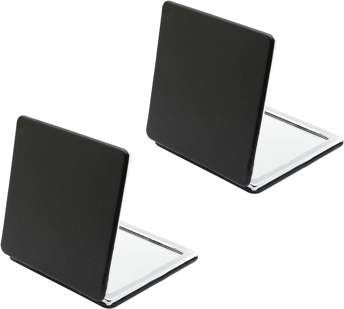 Compact Spiegel 8cm - PU leer en metaal - Vouwspiegel voor tas - Perfect voor onderweg - ShopVlot