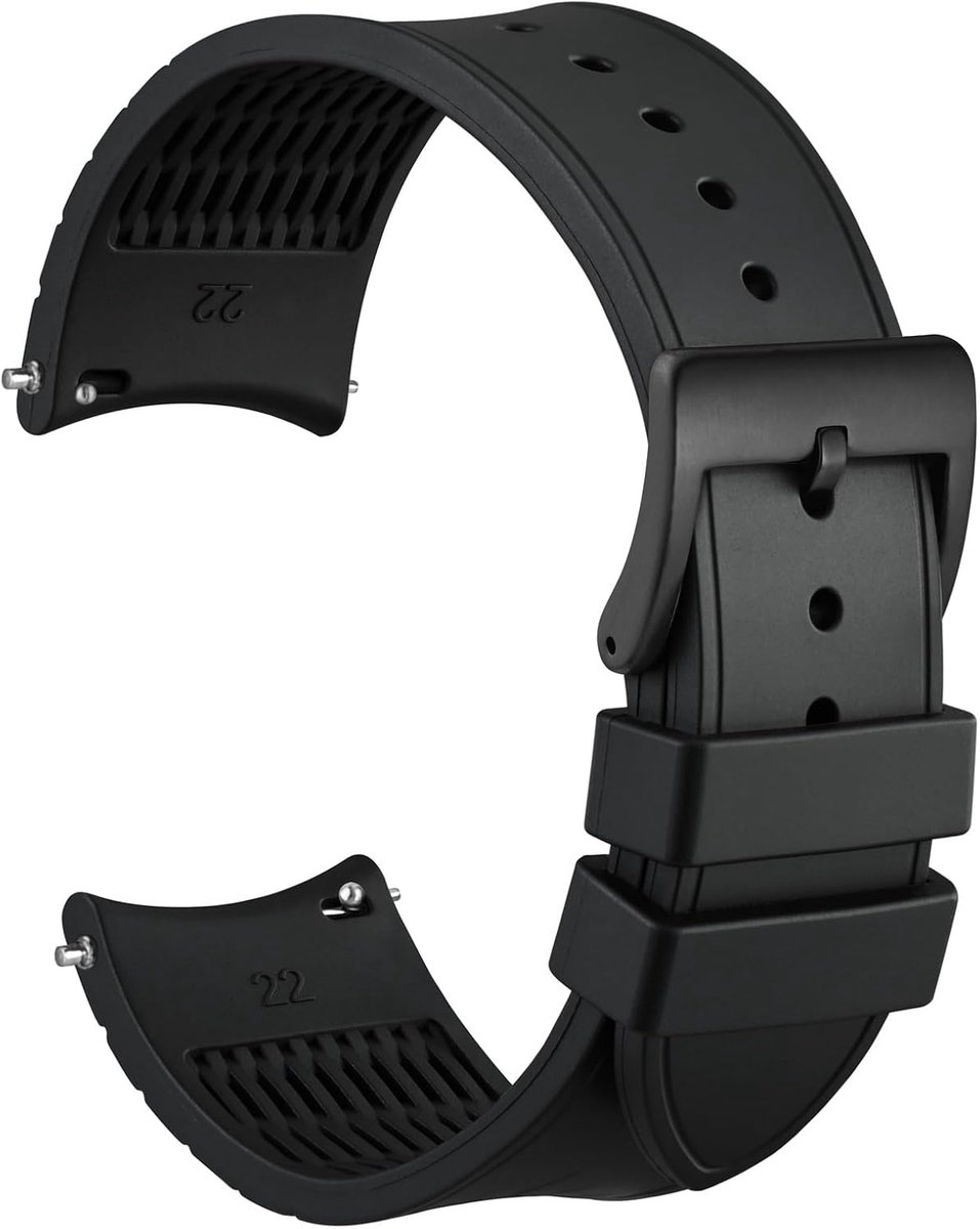 Horlogeband 20mm 22mm - Silky Touch Silicone - Rond dial vervangband - Comfortabel in gebruik - ShopVlot
