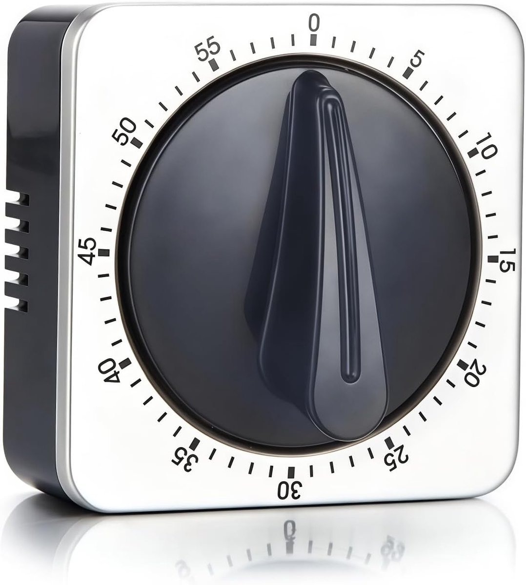 Mechanische Keukentimer - Zilver - - Roestvrij Staal met Magnetische Achterkant - Voor Koken en Leren