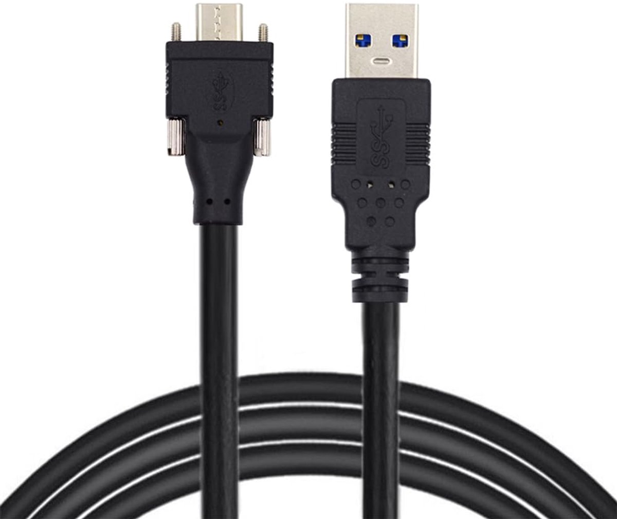 5 Meter USB 3.1 Type-C Dual Locking Connector to Standard USB3.0 Data Cable for Camera with Panel Mount Screw - ShopVlot