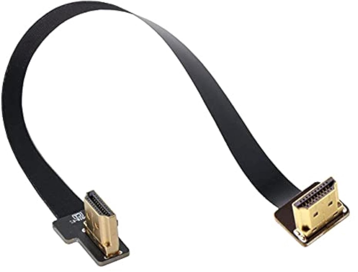 Cablecc CYFPV Dual 90 Degree Right-Up Oblique HDMI Type A Male to Male HDTV FPC Flat Cable for FPV HDTV Multicopter - ShopVlot