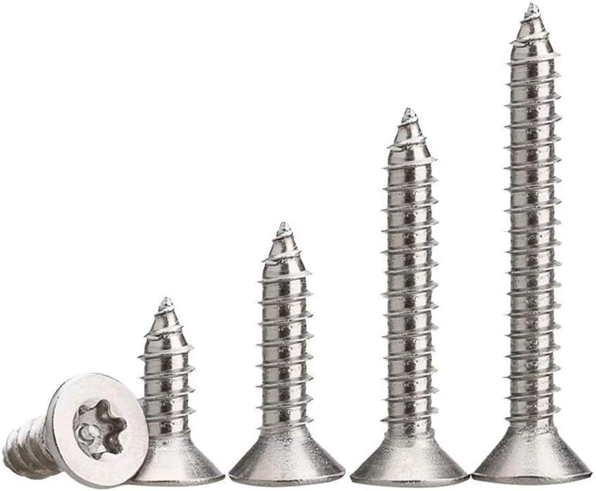 M4.8 zelftappende schroeven 20pcs - Torx platte kop - carbon staal - ideaal voor houtbewerking - ShopVlot