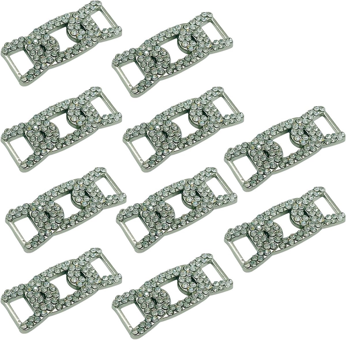 Elastische sluiting voor metalen veters - Bling lacing buckle - Decoratief voor sportschoenen en sneakers - 10 stuks - ShopVlot